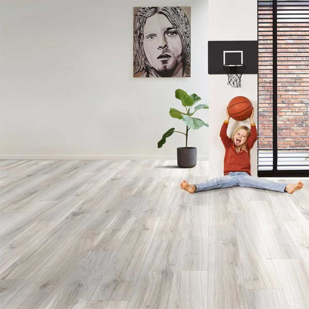 Revêtement de sol PVC - Imitation parquet - Gris 