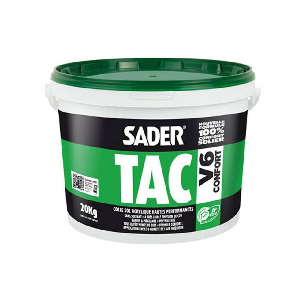Colle acrylique SaderTac V6 - 20kg - sol PVC, moquette