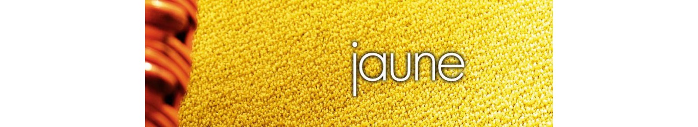 Moquette jaune en laine ou synthétique, en dalles ou lé